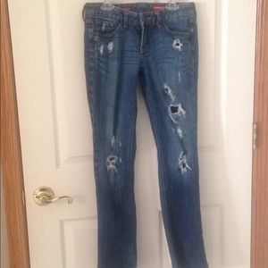 Express "Stella" Skinny Ripped Jeans